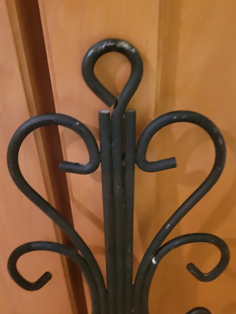 Vintage Wrought Iron Wall Double Candle Sconce Holder ~Black ~Scrolls 18